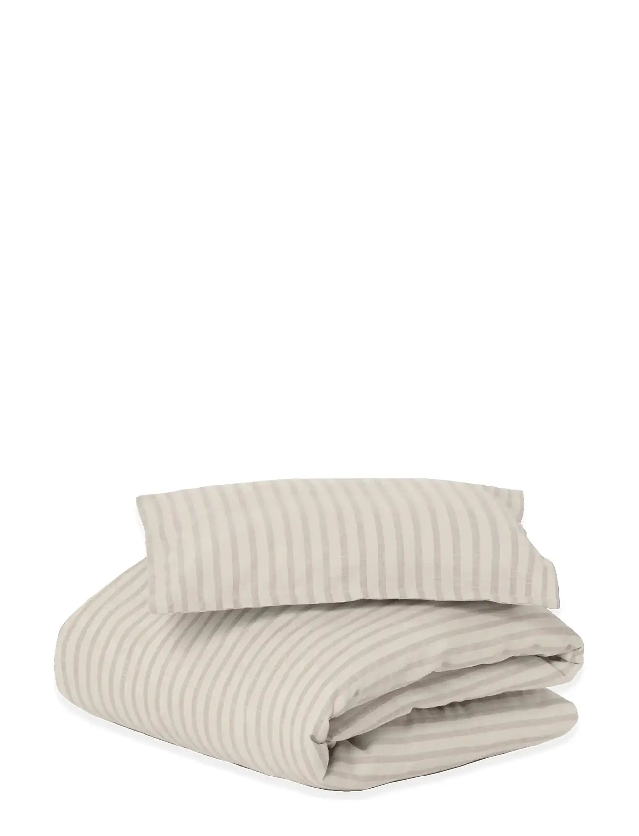 Garbo&Friends Bed Set Junior, 100X130/ 35X55 cm, Stripe Mauve, 100X130/35X55 cm, Beige, Søvntid > Sengesæt, Børn