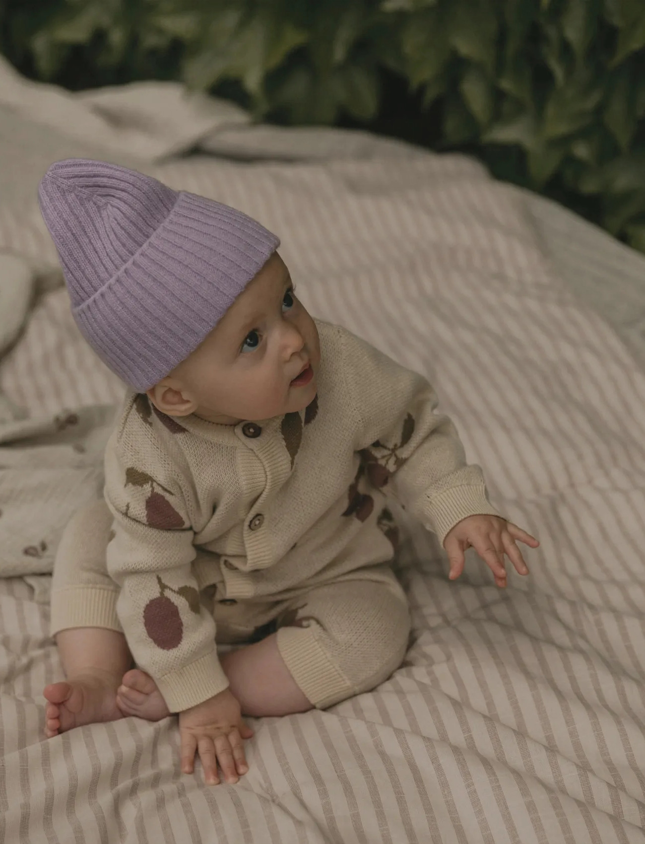 Garbo&Friends Filled Blanket, 100X140 cm, Stripe Mauve, 100X140 cm, Multi/patterned, Muslinger > Muslingetæpper, Børn