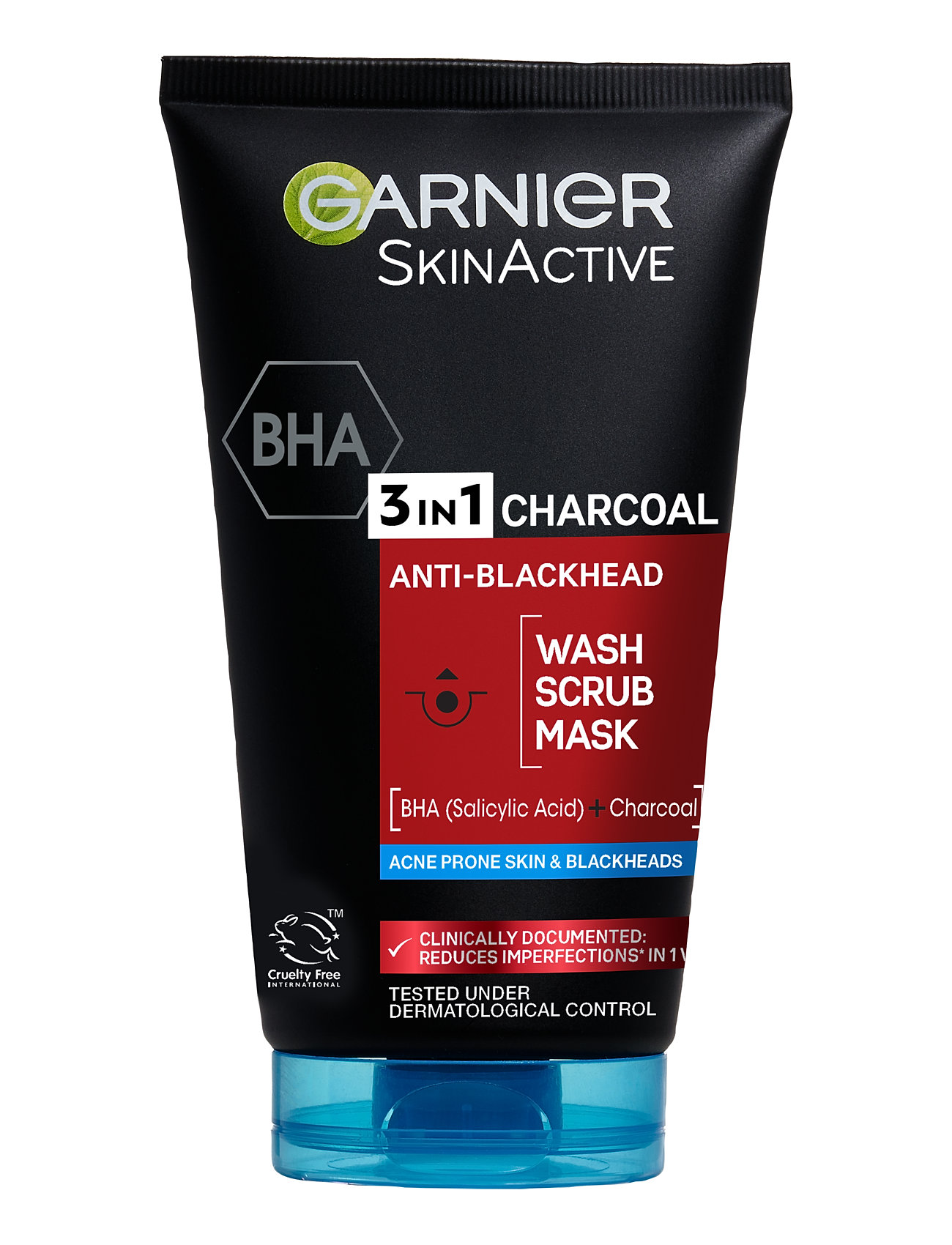 Garnier Skinactive Pureactive 3-In-1 Charcoal 150 Ml Ansiktstvätt Sminkborttagning Cleanser Nude Garnier
