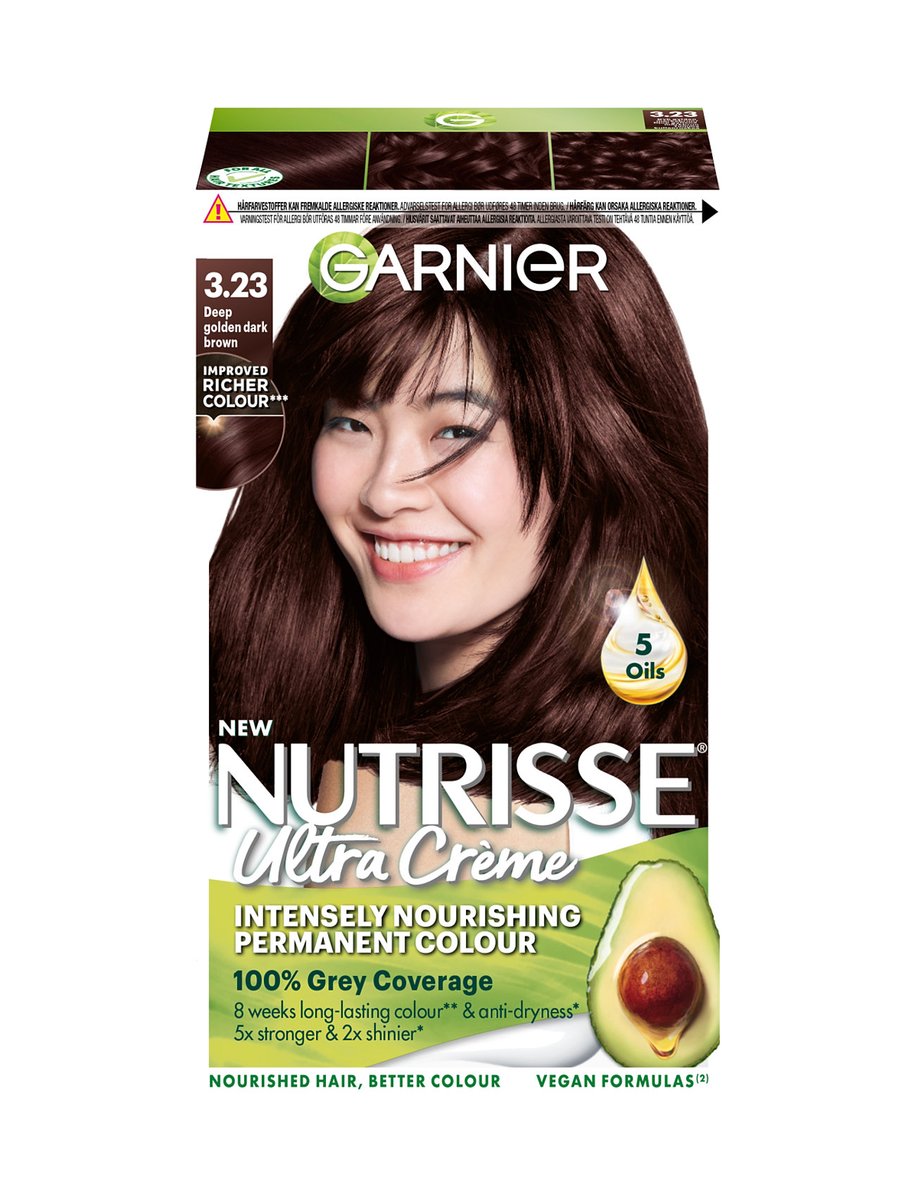 Garnier Nutrisse Ultra Crème 3.23 Deep Golden Dark Brown Beauty Women Hair Care Color Treatments Nude Garnier