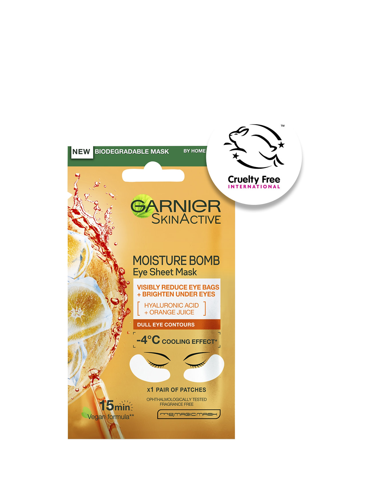 Eye Sheet Mask Moisture Bomb Orange Beauty Women Skin Care Face Masks Sheetmask Nude Garnier
