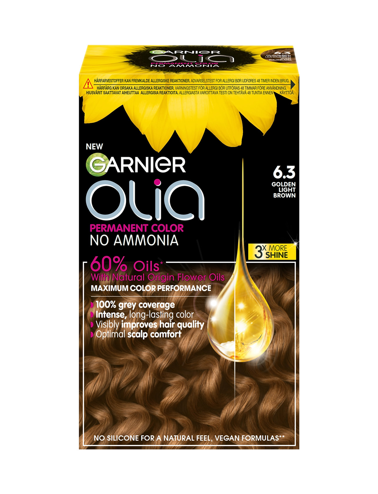 Garnier Olia 6.3 Golden Light Brown Beauty Women Hair Care Color Treatments Brown Garnier