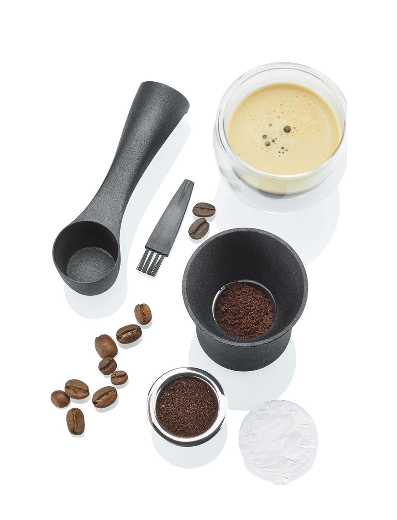 Genanvendelig Kaffekapsel Sæt 8 Dele Conscio Home Kitchen Kitchen Appliances Coffee Makers Espresso Machines Black Gefu