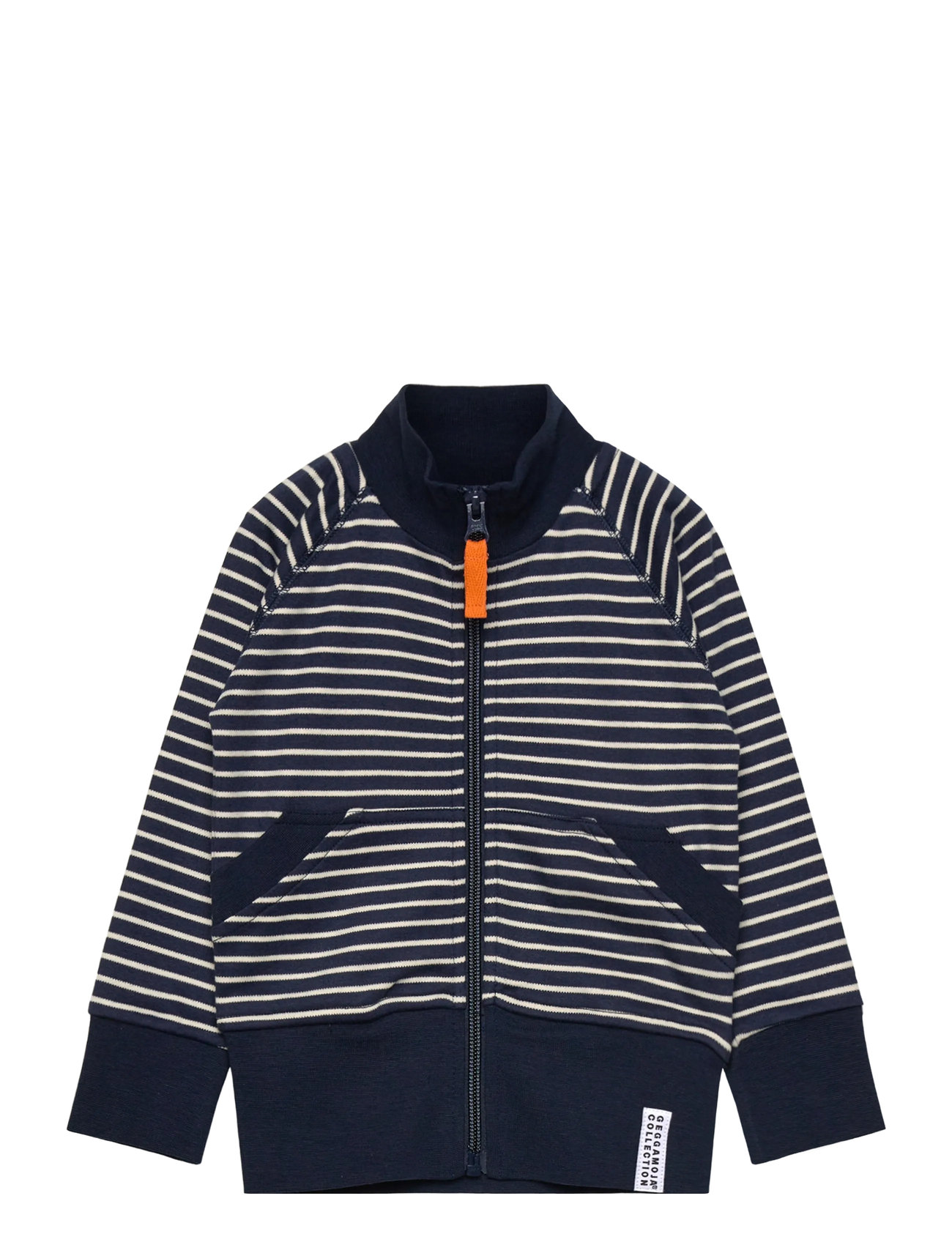 GEGGAMOJA Zip Pullover Navy Beige Stripe Navy - 122/128 - Kinder