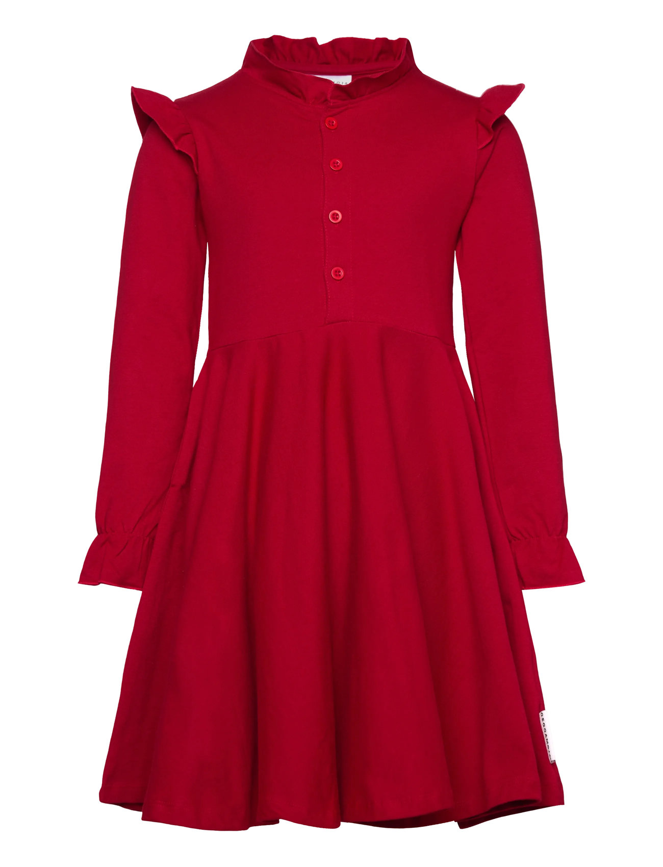 Geggamoja Flounce Collar Dress, 86/92, Red, Fritidskjoler > Fritidskjoler Med Lange Ærmer, Børn