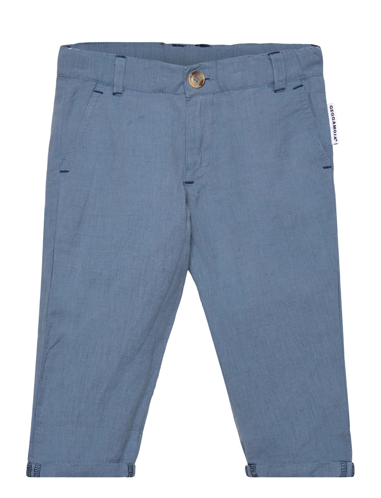 Geggamoja Linen Pants Blue, 98/104, Blue, Underdele > Chinos, Børn