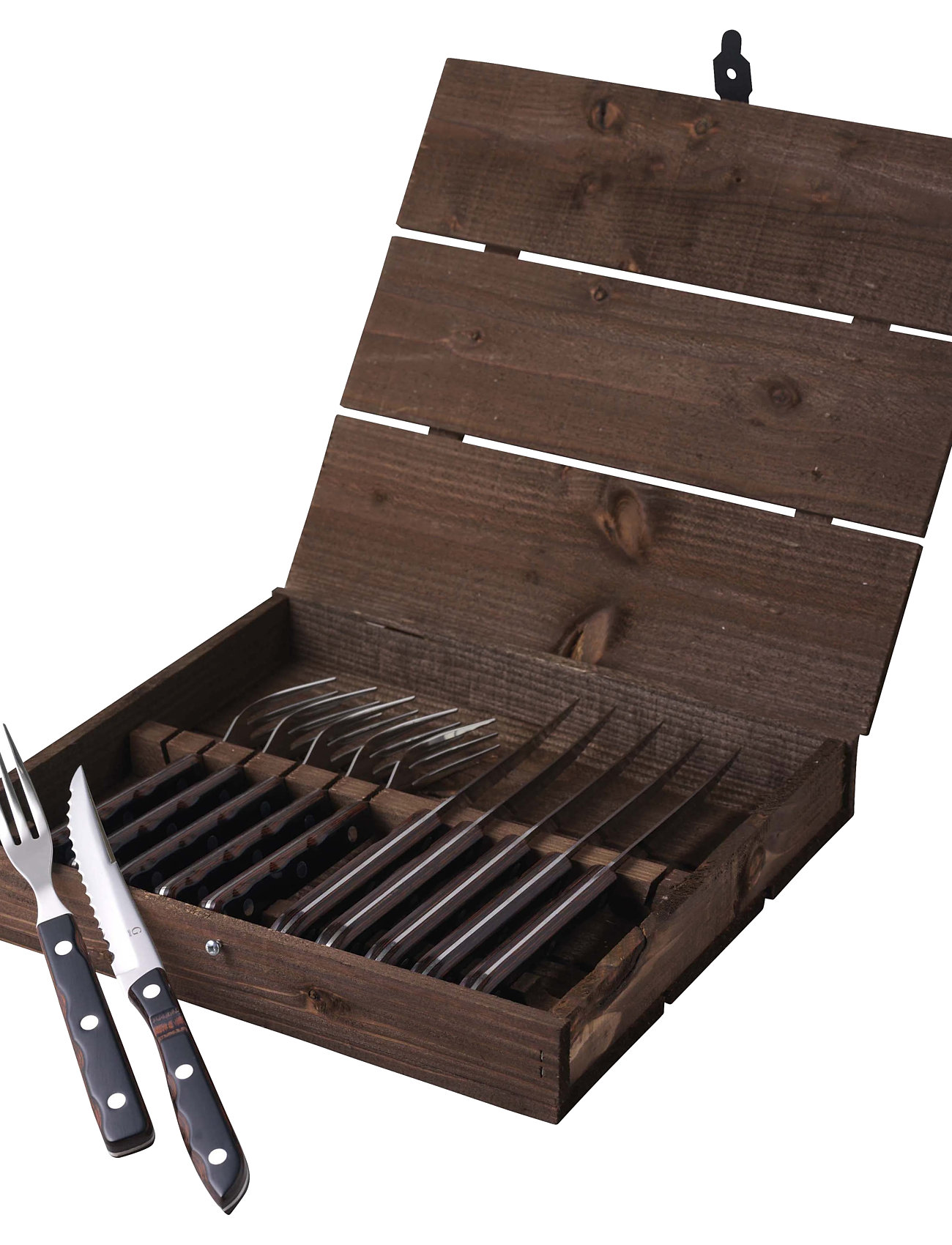 Gense Steakbestik/Grillbestik Old Farmer Classic 12 Dele Træ/St Svart