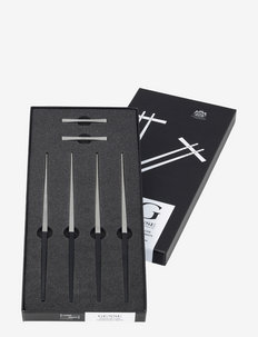 chopsticks set Focus de Luxe 23 cm 6 parts pom/18/8 stai - syömäpuikot - black/steel