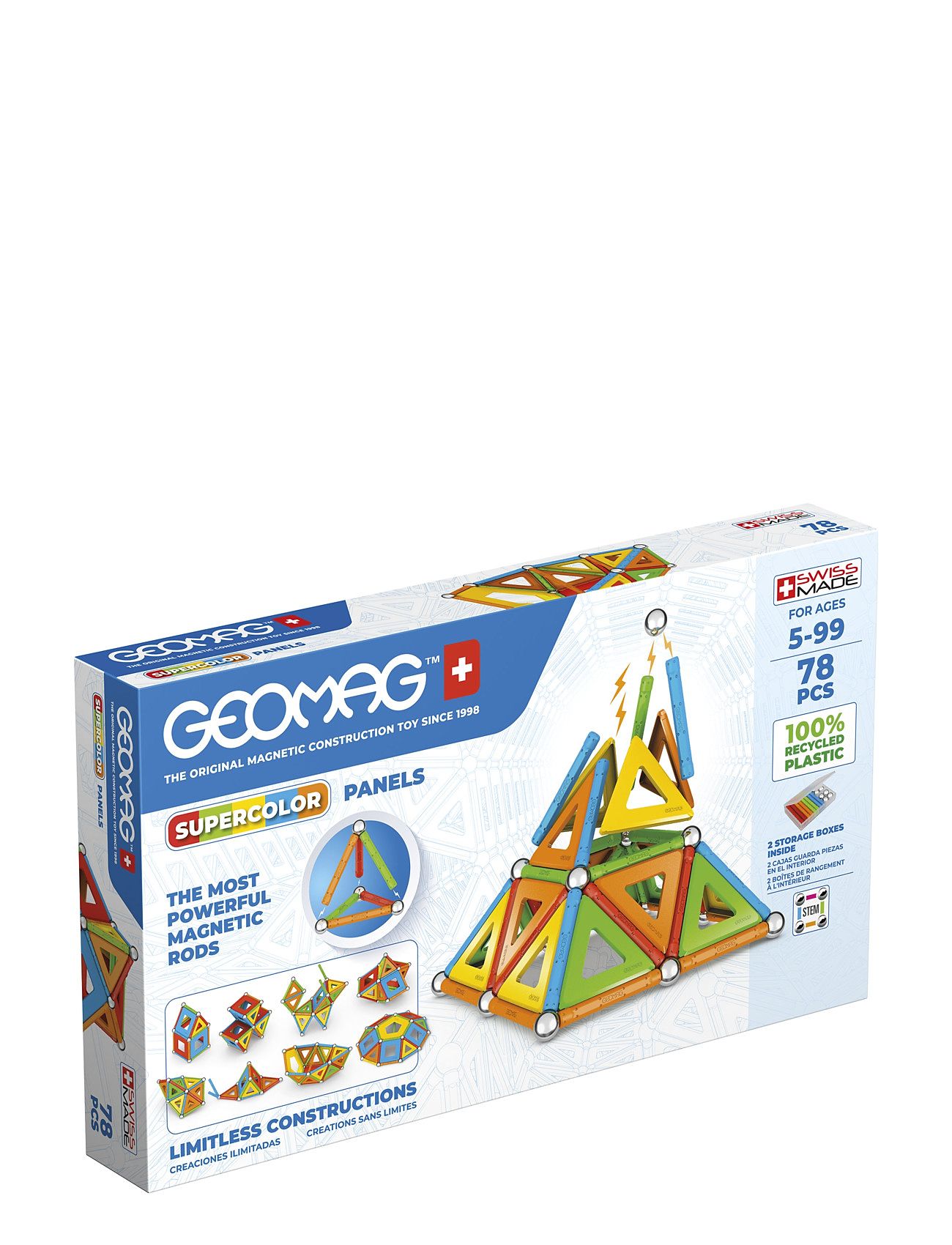 Geomag Supercolor Panels Recycled 78 Pcs Toys Experiments And Science Multi/patterned Geomag