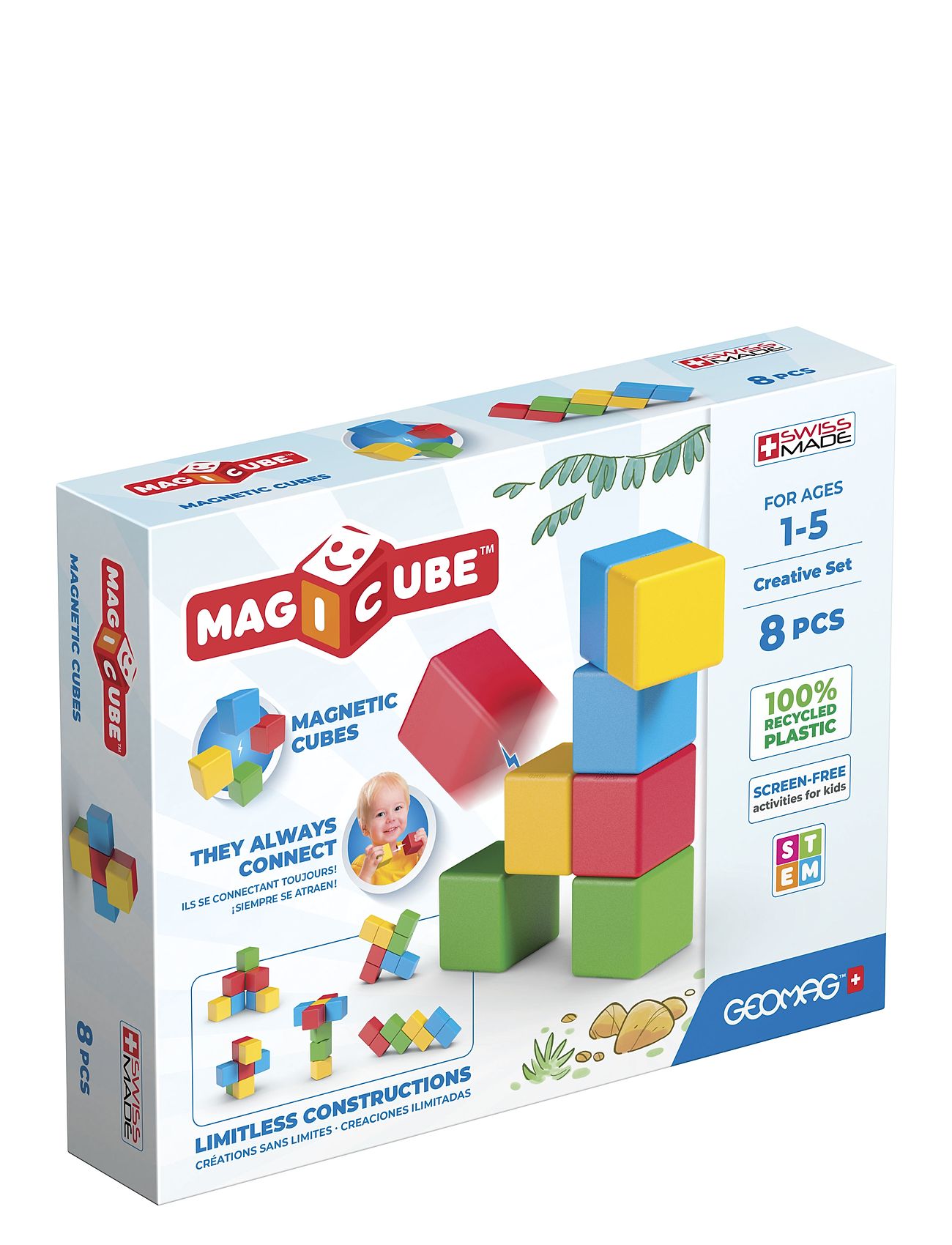 Geomag Magicube Re Creative Set 8 Pcs Toys Building Sets & Blocks Building Blocks Multi/patterned Geomag