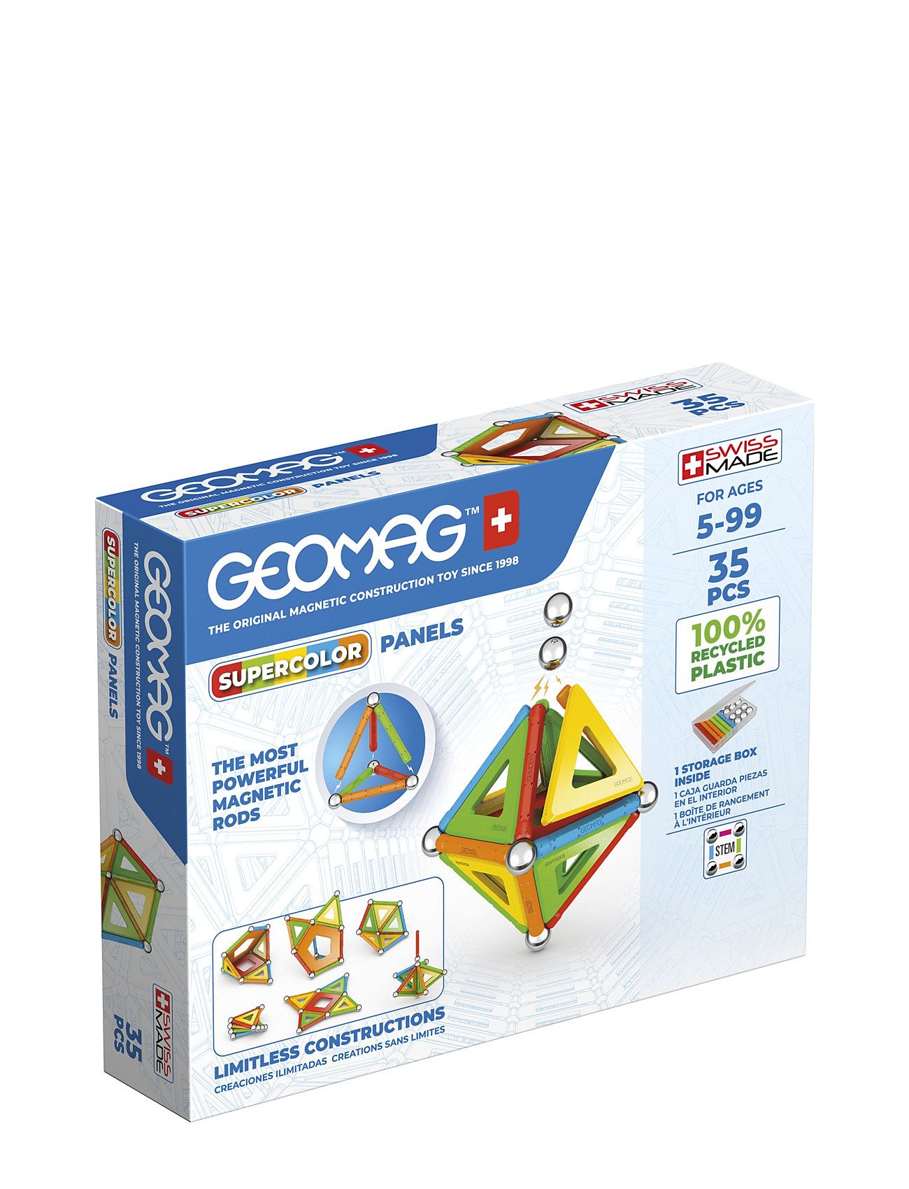 Geomag Supercolor Panels Recycled 35 Pcs Toys Experiments And Science Multi/patterned Geomag