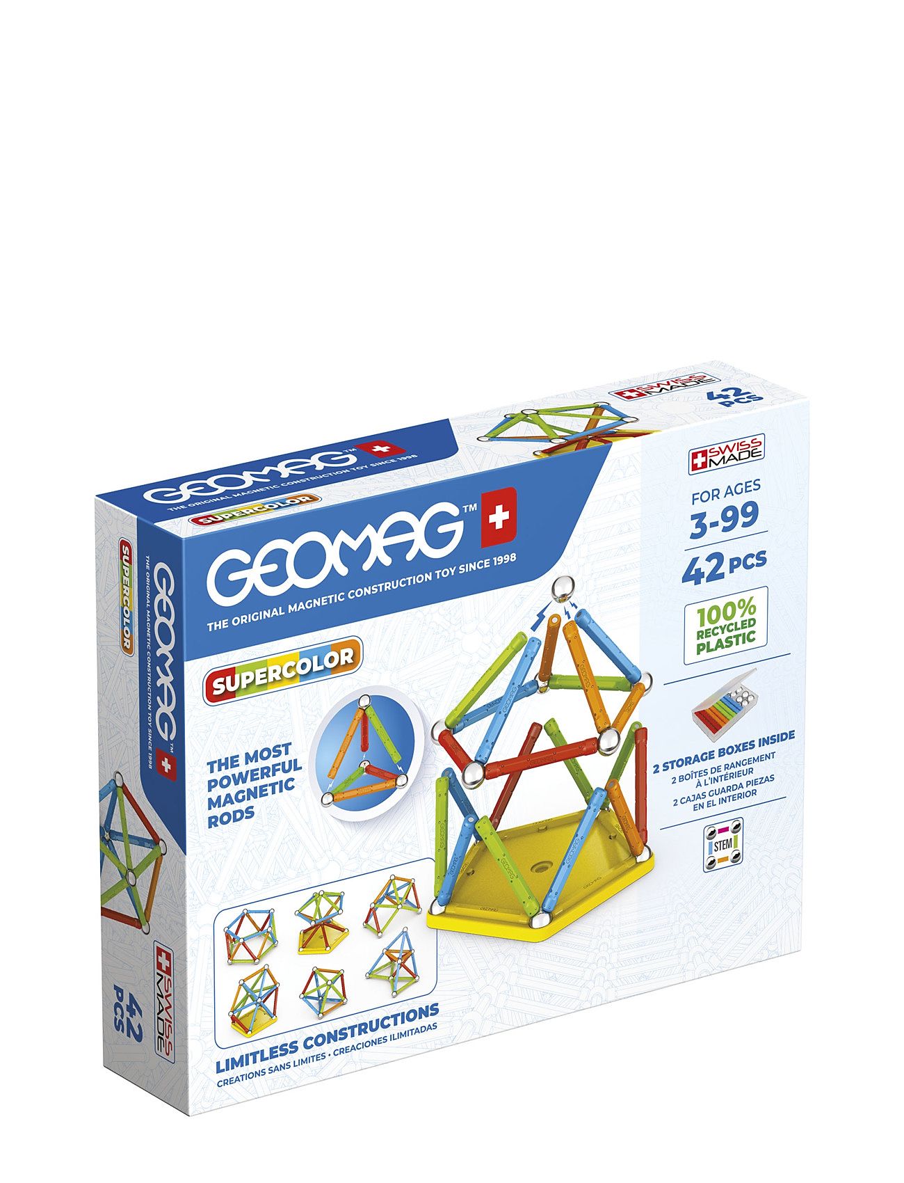 Geomag Supercolor Recycled 42 Pcs Toys Experiments And Science Multi/patterned Geomag