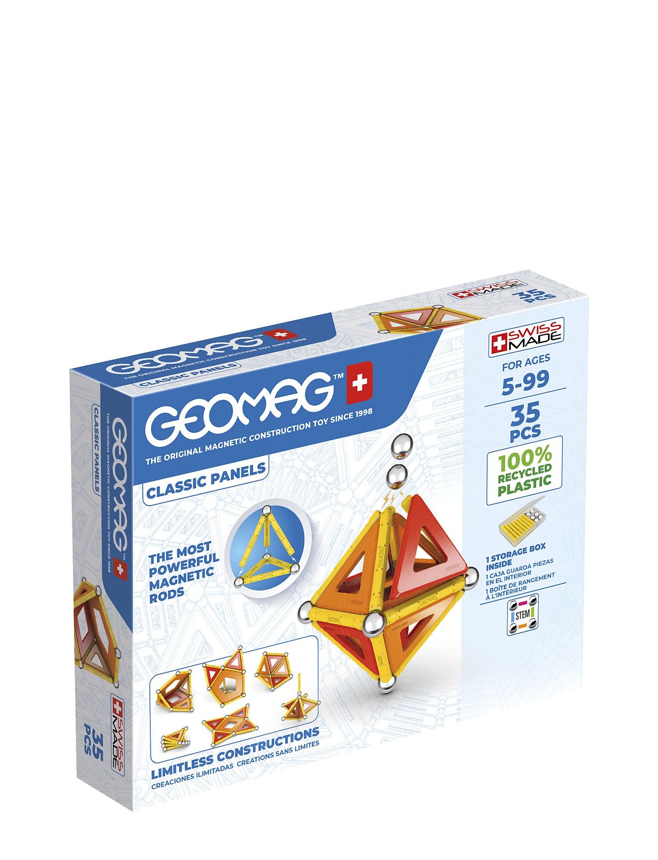 Geomag Classic Panels Recycled 35 Pcs Toys Experiments And Science Multi/patterned Geomag