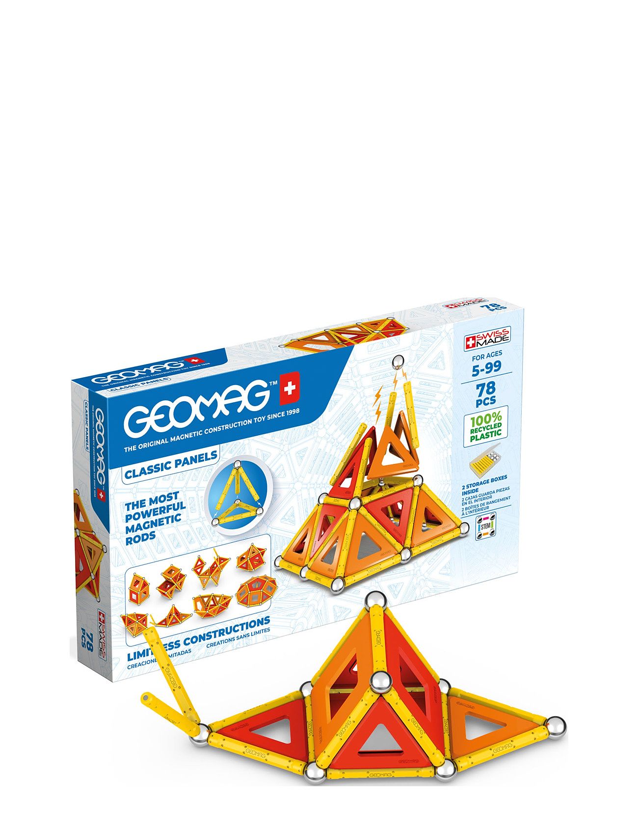Geomag Classic Panels Recycled 78 Pcs Toys Experiments And Science Multi/patterned Geomag