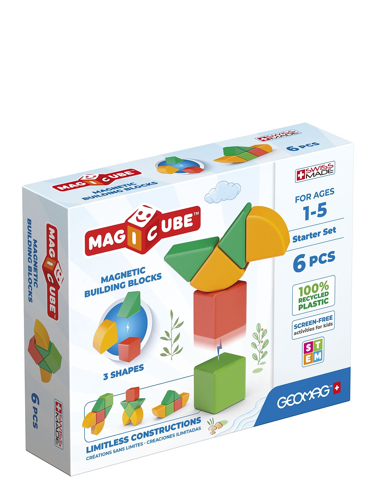 Geomag Magicube Re Shapes Starter Set 6 Pcs Toys Building Sets & Blocks Building Blocks Multi/patterned Geomag
