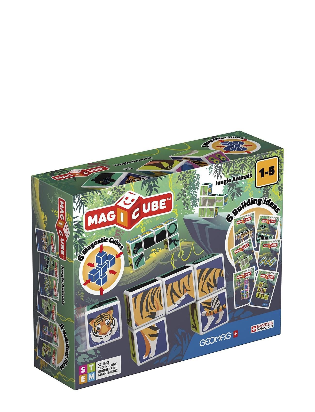 Geomag Magicube Jungle Animals Toys Puzzles And Games Games Board Games Multi/patterned Geomag