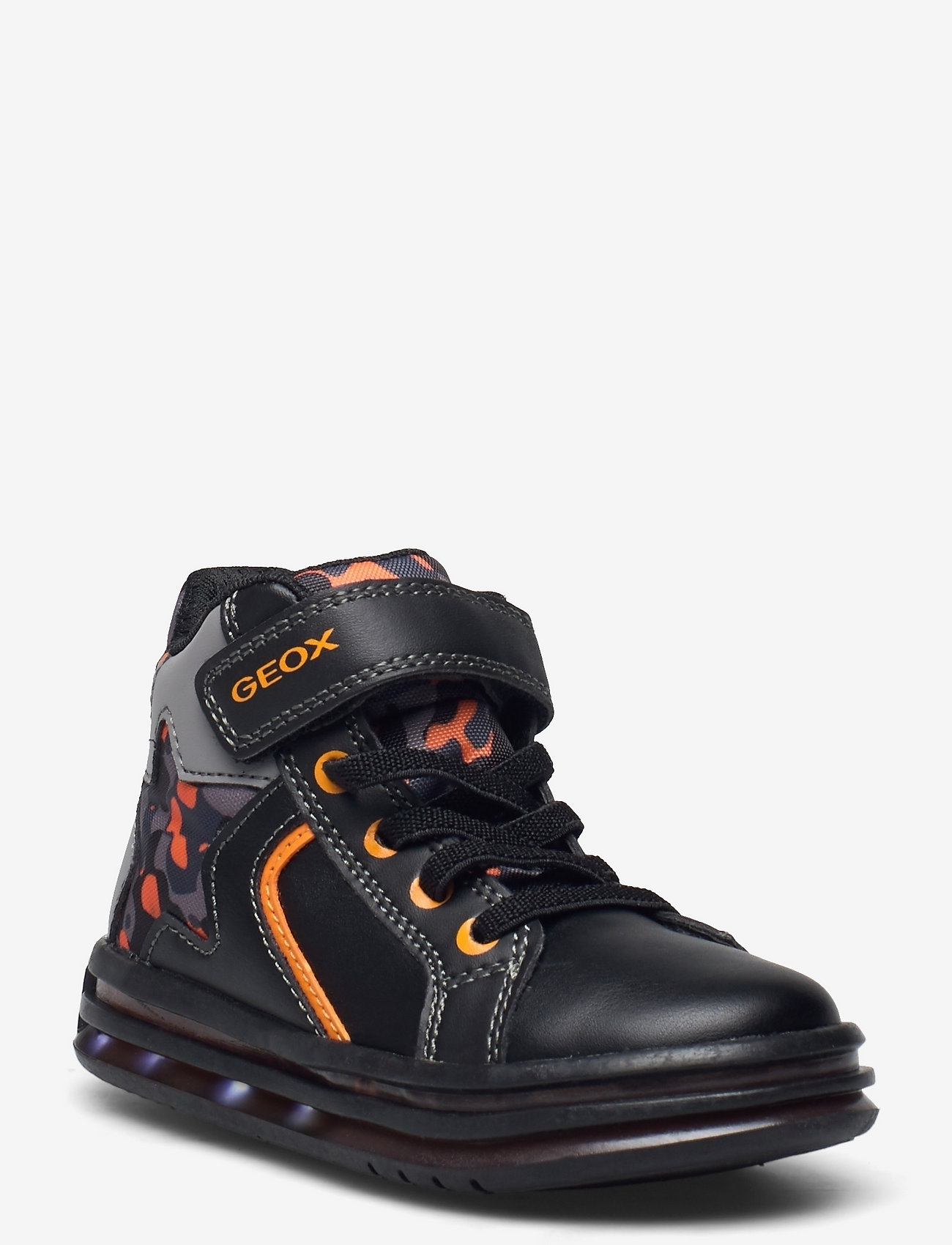 GEOX - J PAWNEE BOY A - blinking sneakers - blk/orange - 0