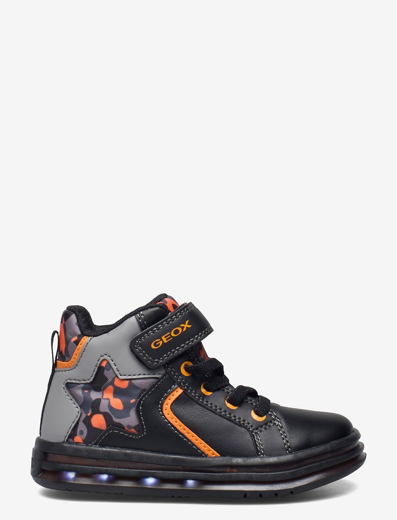 GEOX - J PAWNEE BOY A - blinking sneakers - blk/orange - 1
