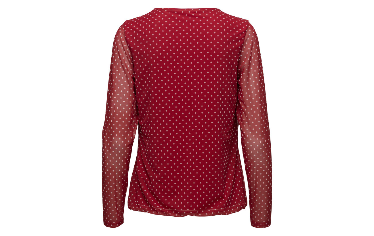 T Gerry Elastane Red Pattern sleeve shirt Polyester 93 Long 7 Weber Bw5qwgS