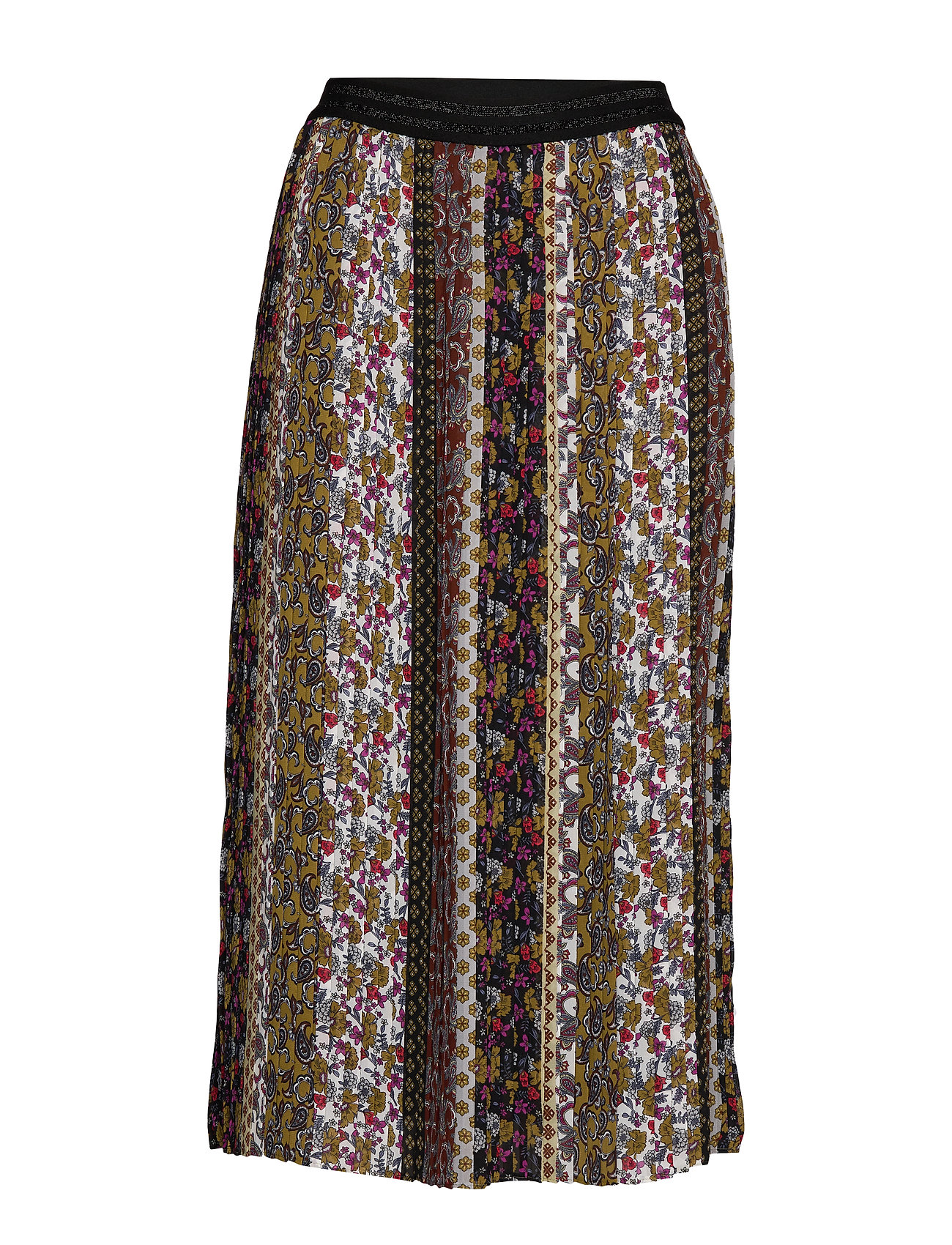 Gerry Weber Skirt Long Woven Fab Knälång Kjol Multi/mönstrad [Color: ECRU/ PEA/ COGNAC PRINT ][Sex: Women ][Sizes: 34,36,38,40,42,44,46 ]