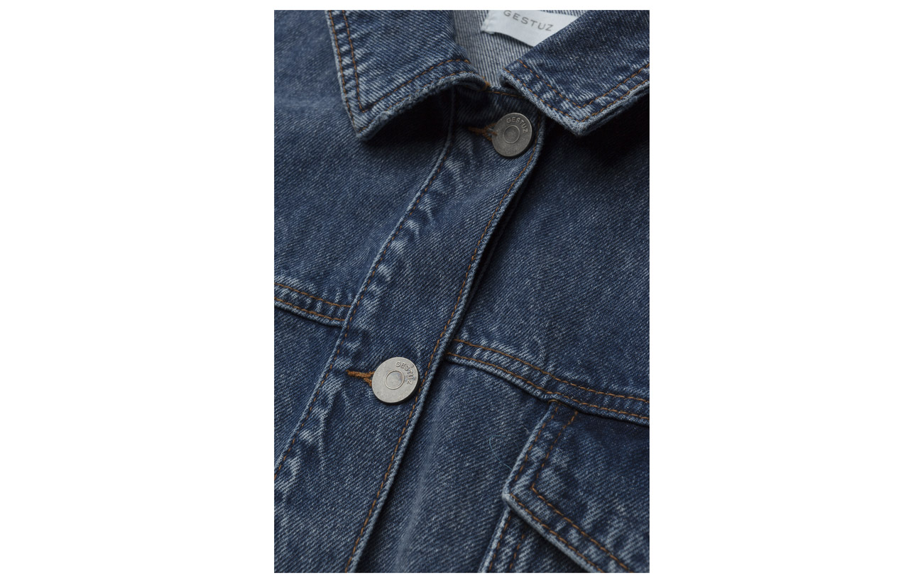 Gestuz 100 Blue Jacket Washed Coton Ao18 Aparo vgXvxw8