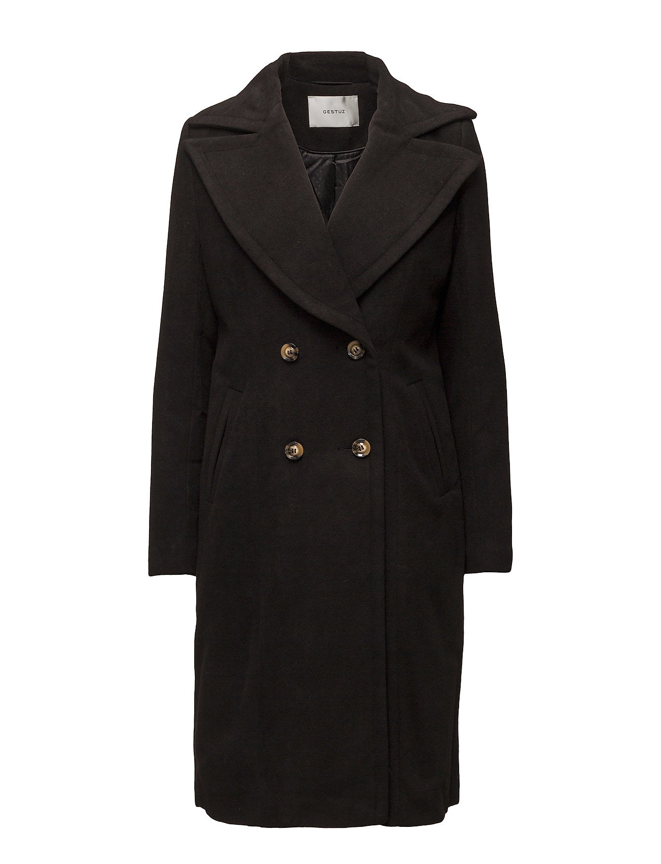 Maya Coat Wollen Jas Lange Zwart Gestuz gestuz kopen in de aanbieding Maya Coat Wollen Jas Lange Zwart Gestuz gestuz kopen in de aanbieding