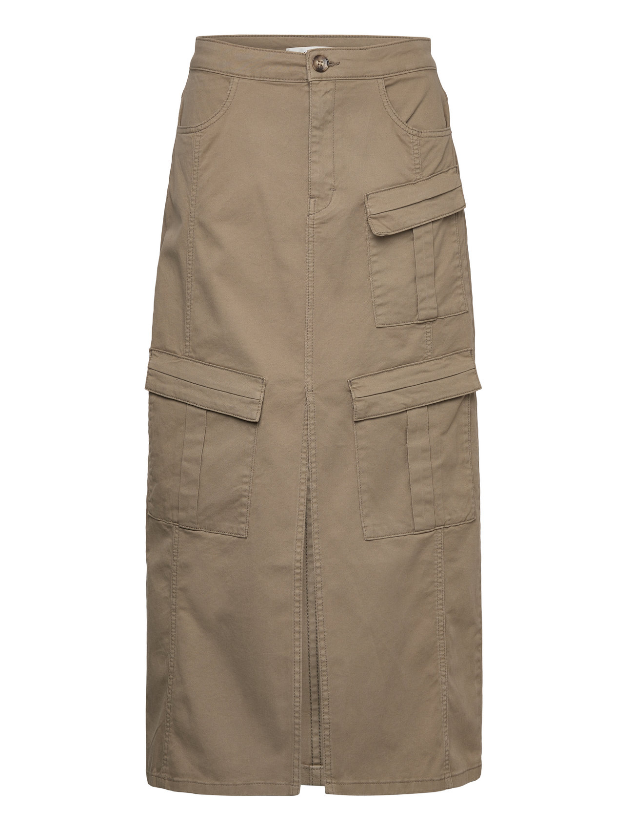 Aubreygz Hw Long Skirt Langt Skjørt Khaki Green Gestuz