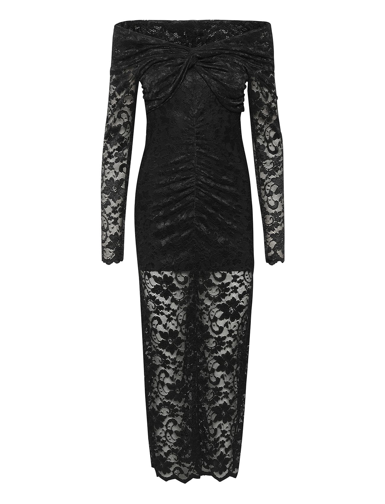 Gabrigz Ls Lace Long Dress Black Gestuz