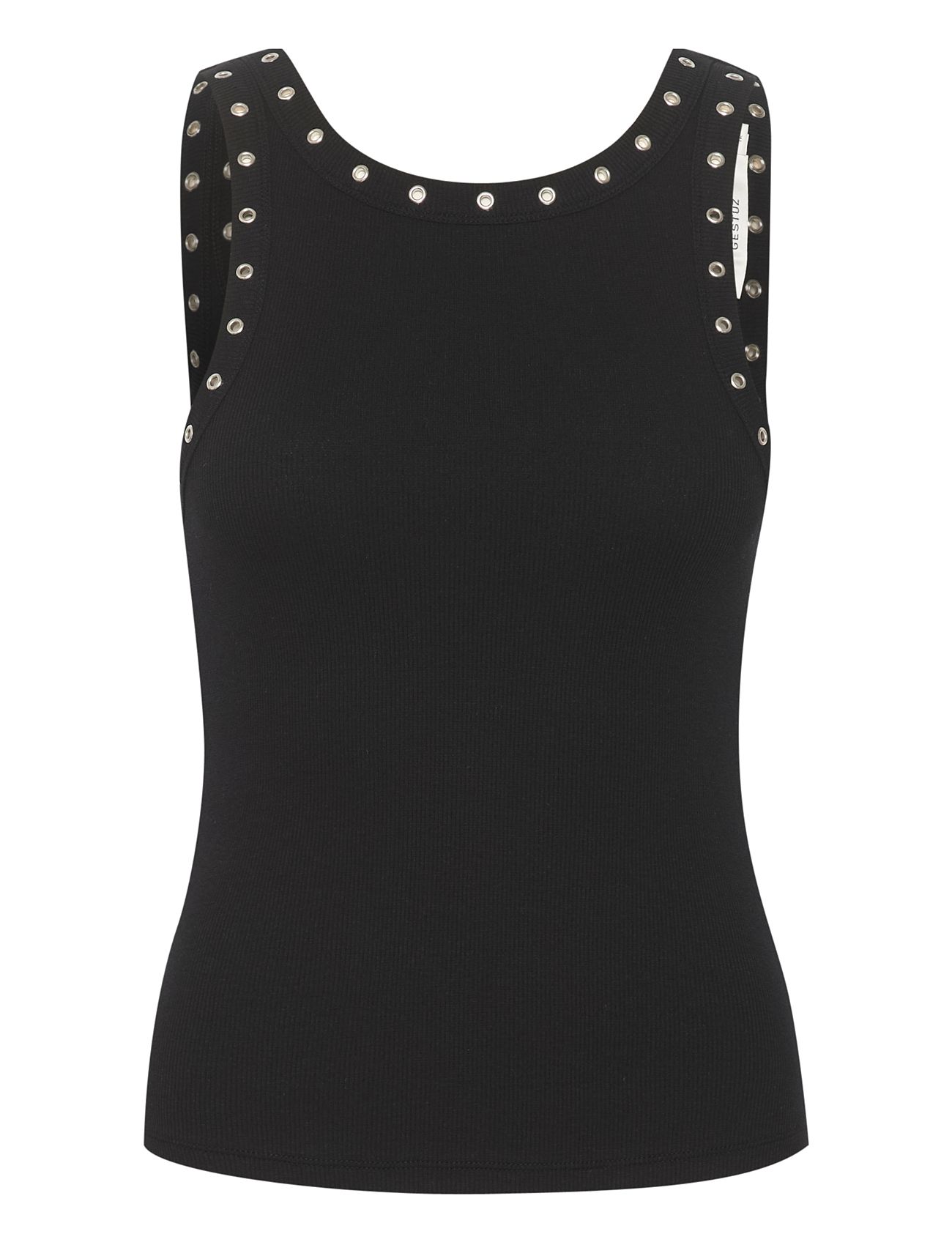 Drewgz Eyelet Tank Top Black Gestuz