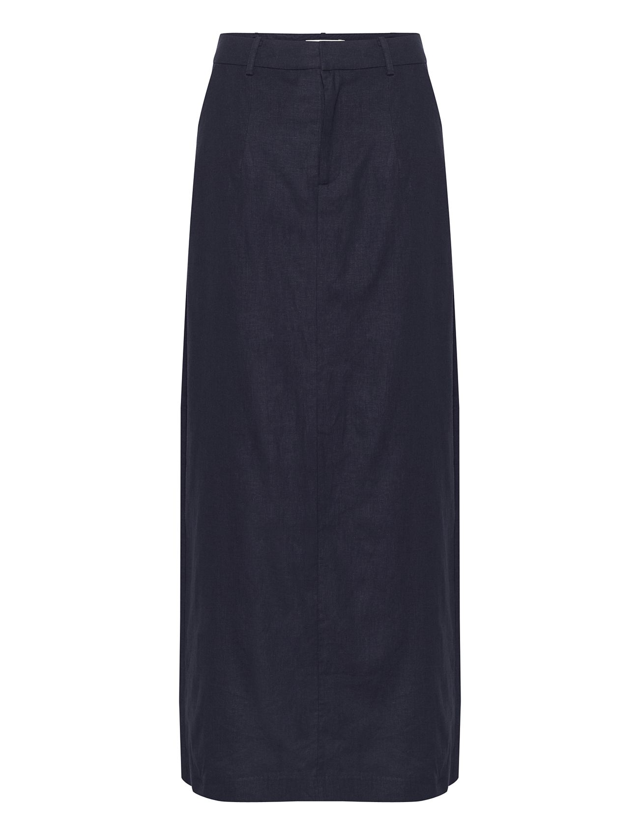Lizagz Linen Hw Skirt Langt Skjørt Navy Gestuz