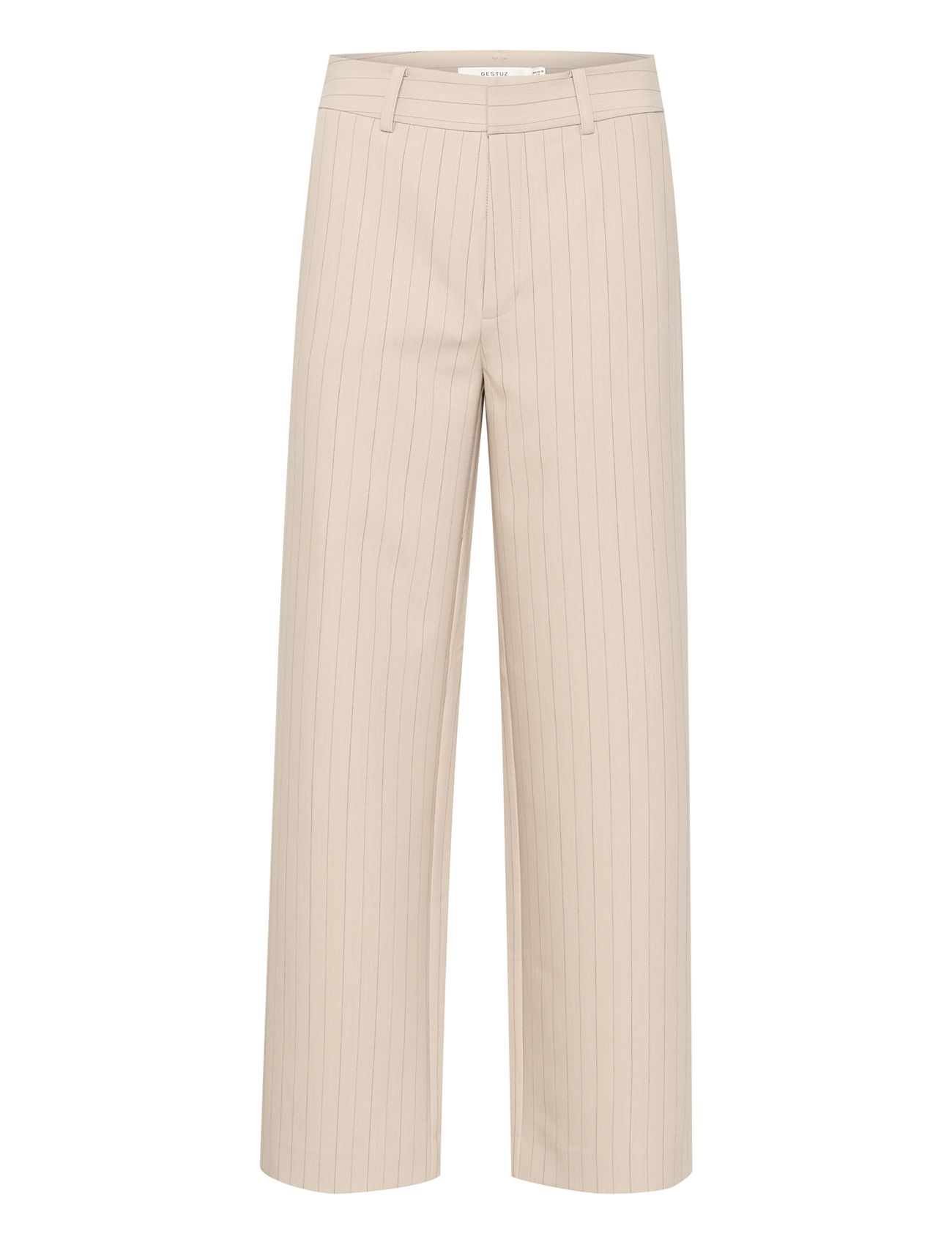 Joellegz Pinstripe Mw Pants Bottoms Trousers Suitpants Cream Gestuz