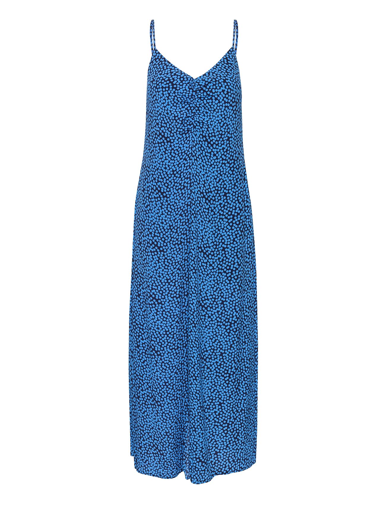 Eishagz P Slip Dress Knelang Kjole Blue Gestuz