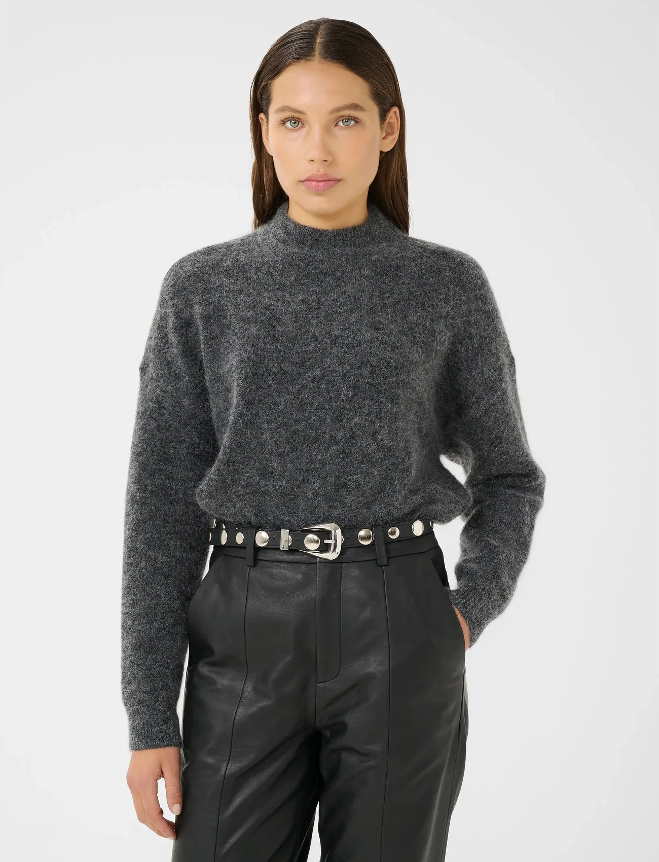 Gestuz Debbiegz Pullover Noos, L, Grey, Strik > Trøjer, Dame