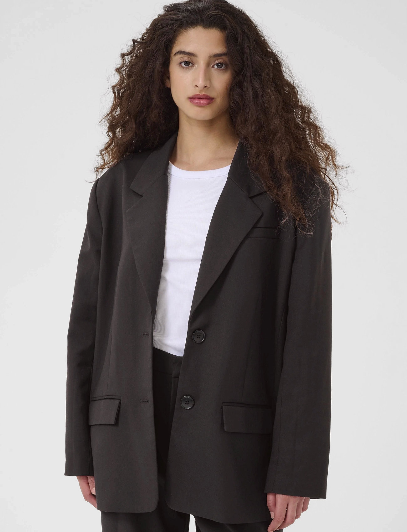Gestuz Paulagz Oz Blazer Noos, 38, Black, Blazere > Blazere I Overstørrelse, Dame