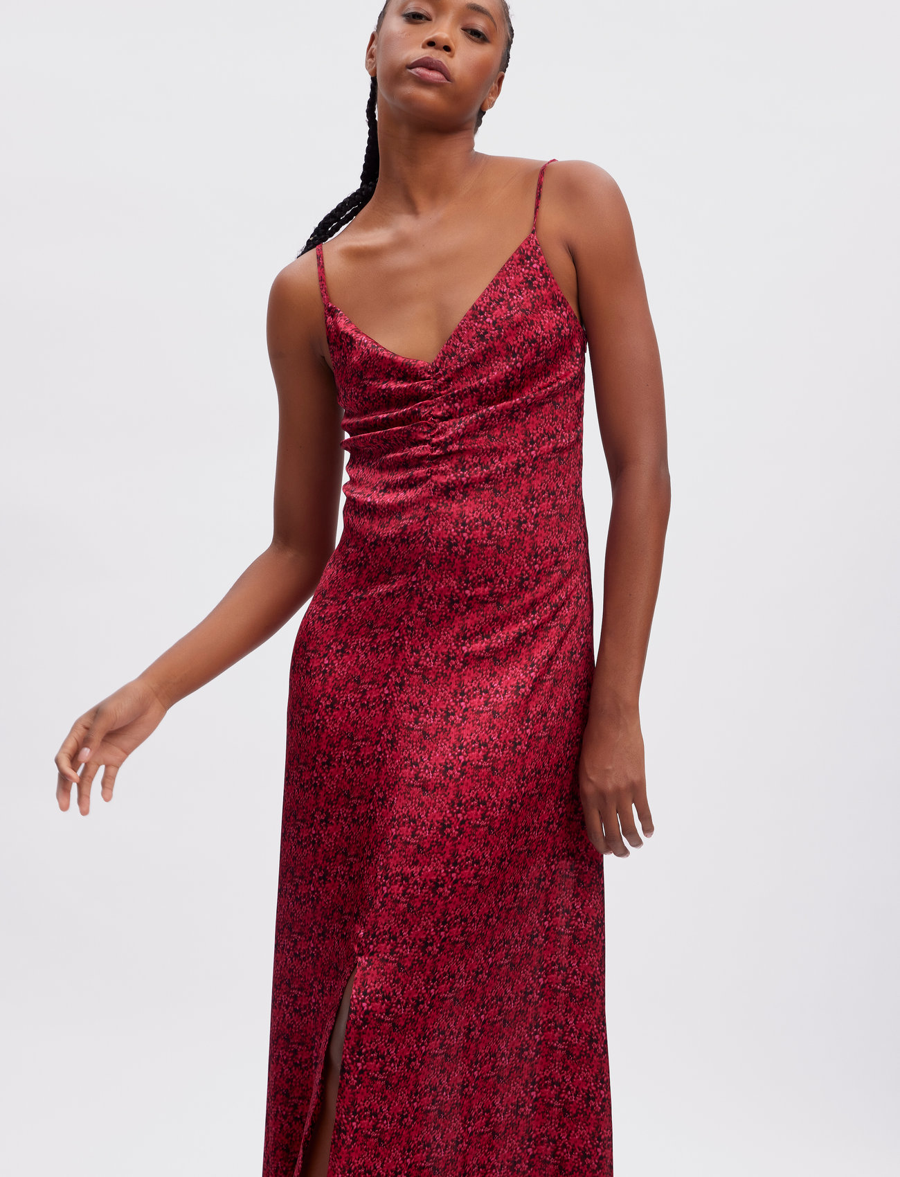 Gestuz Deepagz P Slip Dress, 40, Red, Kjoler > Maxikjole, Dame
