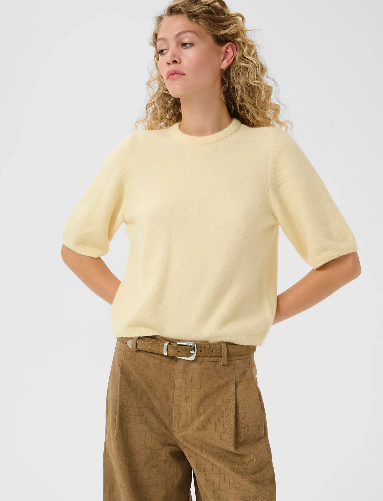 Gestuz Gzalpha Ss Tee, M, Yellow, Strik > Trøjer, Dame