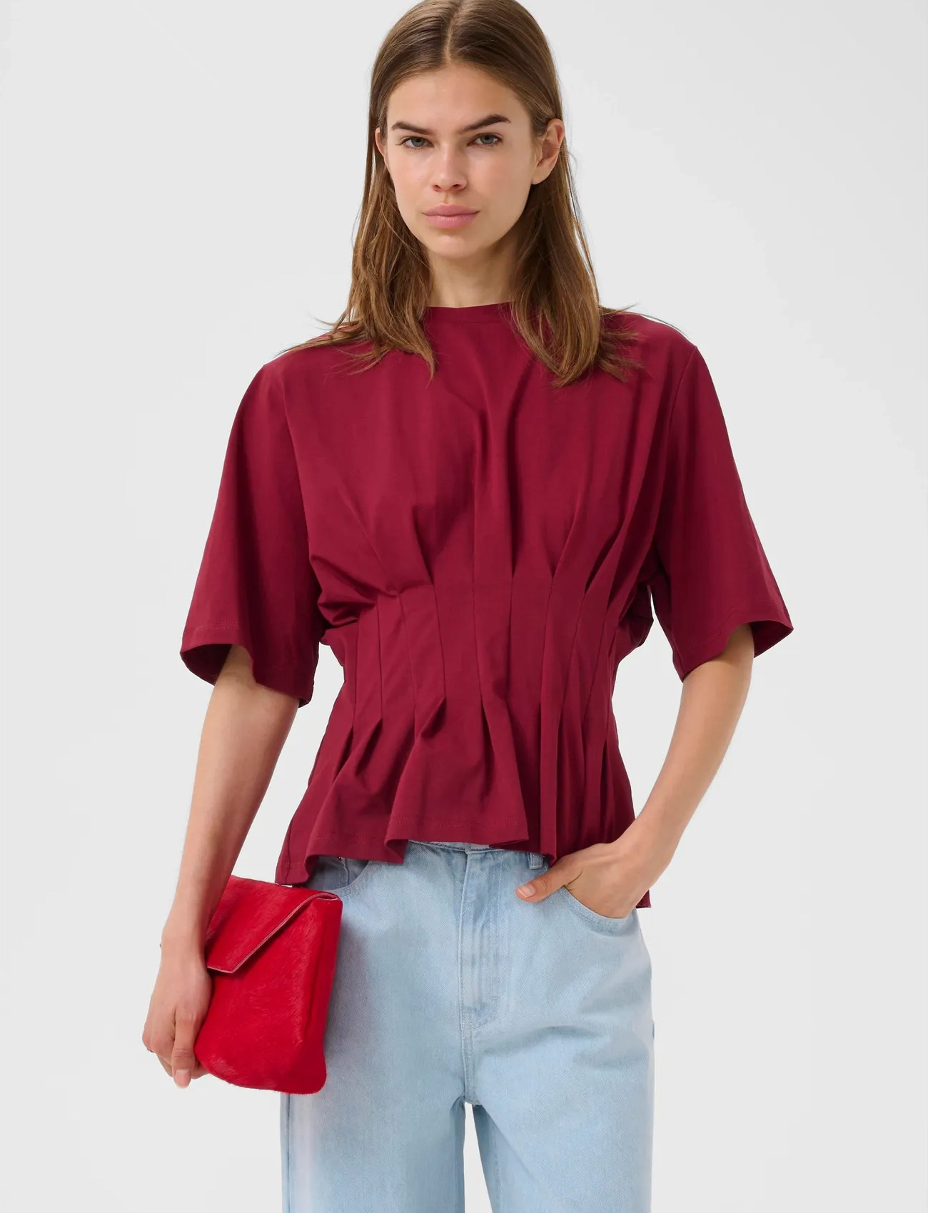 Gestuz Gzinez Tee, M, Burgundy, T-Shirts & Toppe > Kortærmede, Dame
