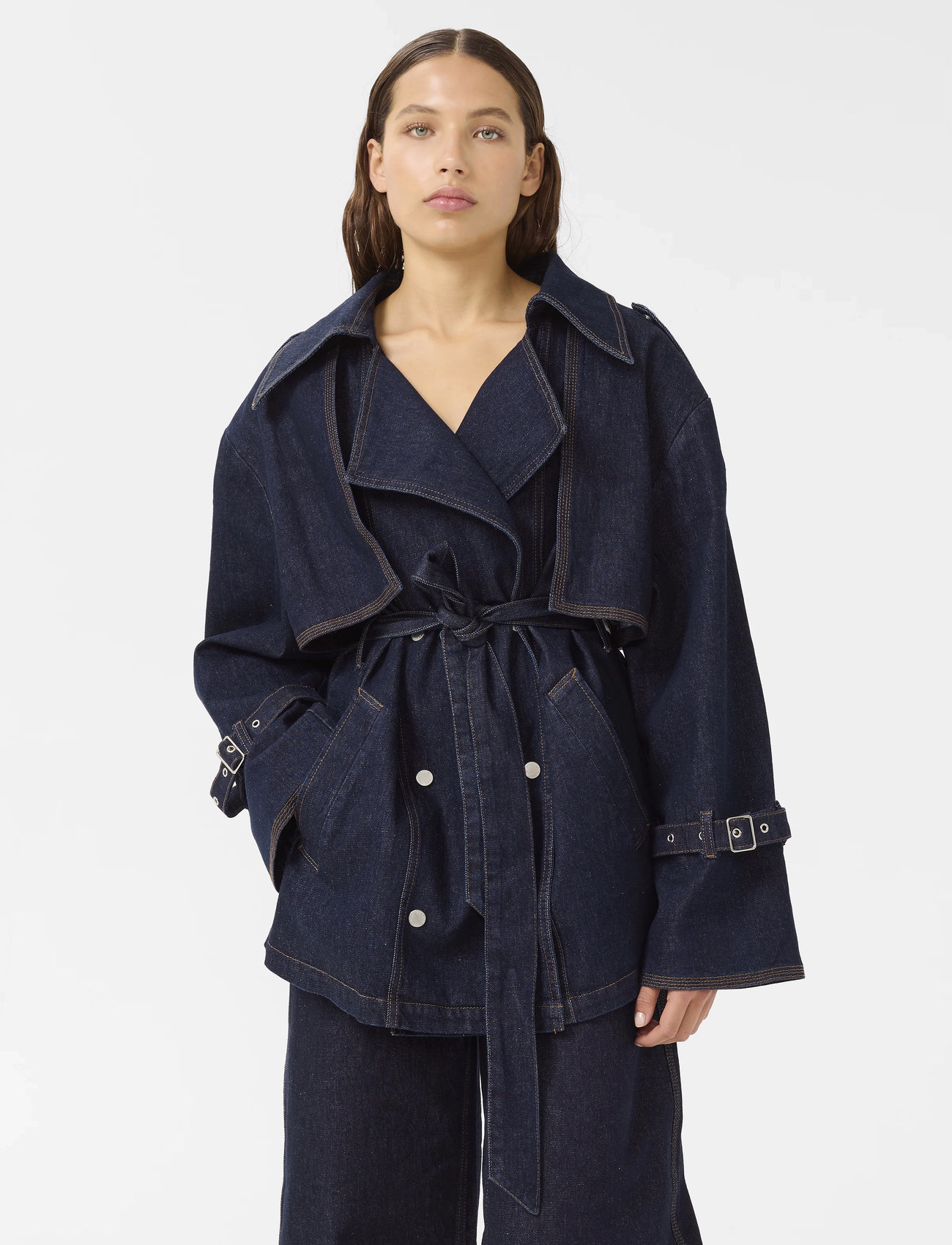 Gestuz Gzsummer Trenchcoat, 40, Navy, Frakker > Trenchcoats, Dame