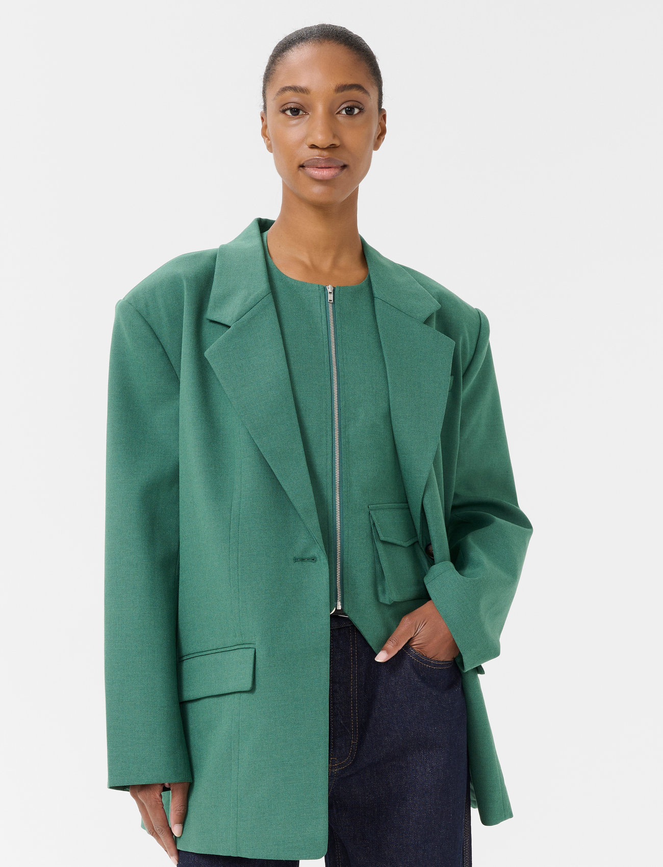 Gestuz Gzcallia Oz Blazer, 38, Green, Blazere > Enkeltradede Blazere, Dame