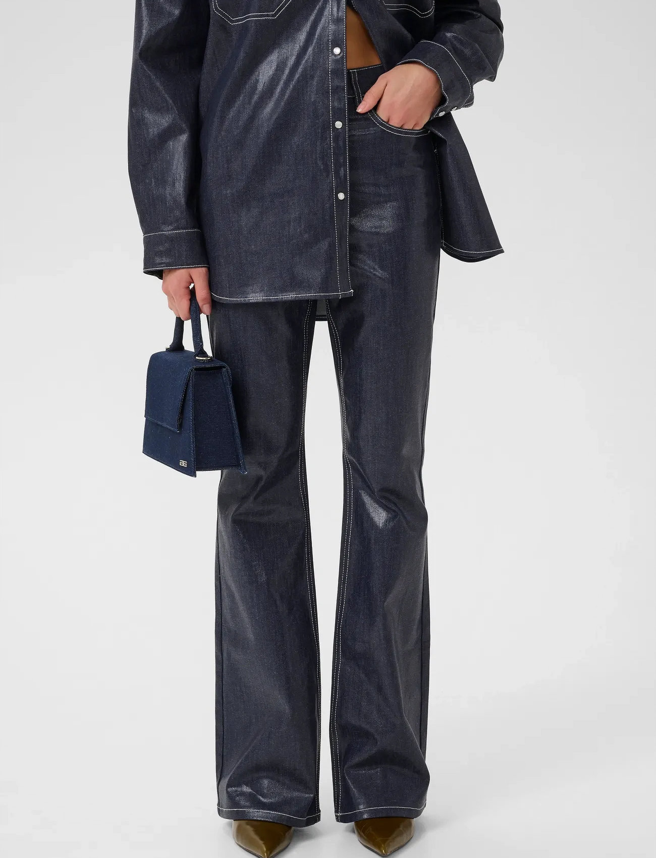 Gestuz Gzpiper Hw Flared Jeans, 32 x 34, Navy, Jeans > Flares, Dame