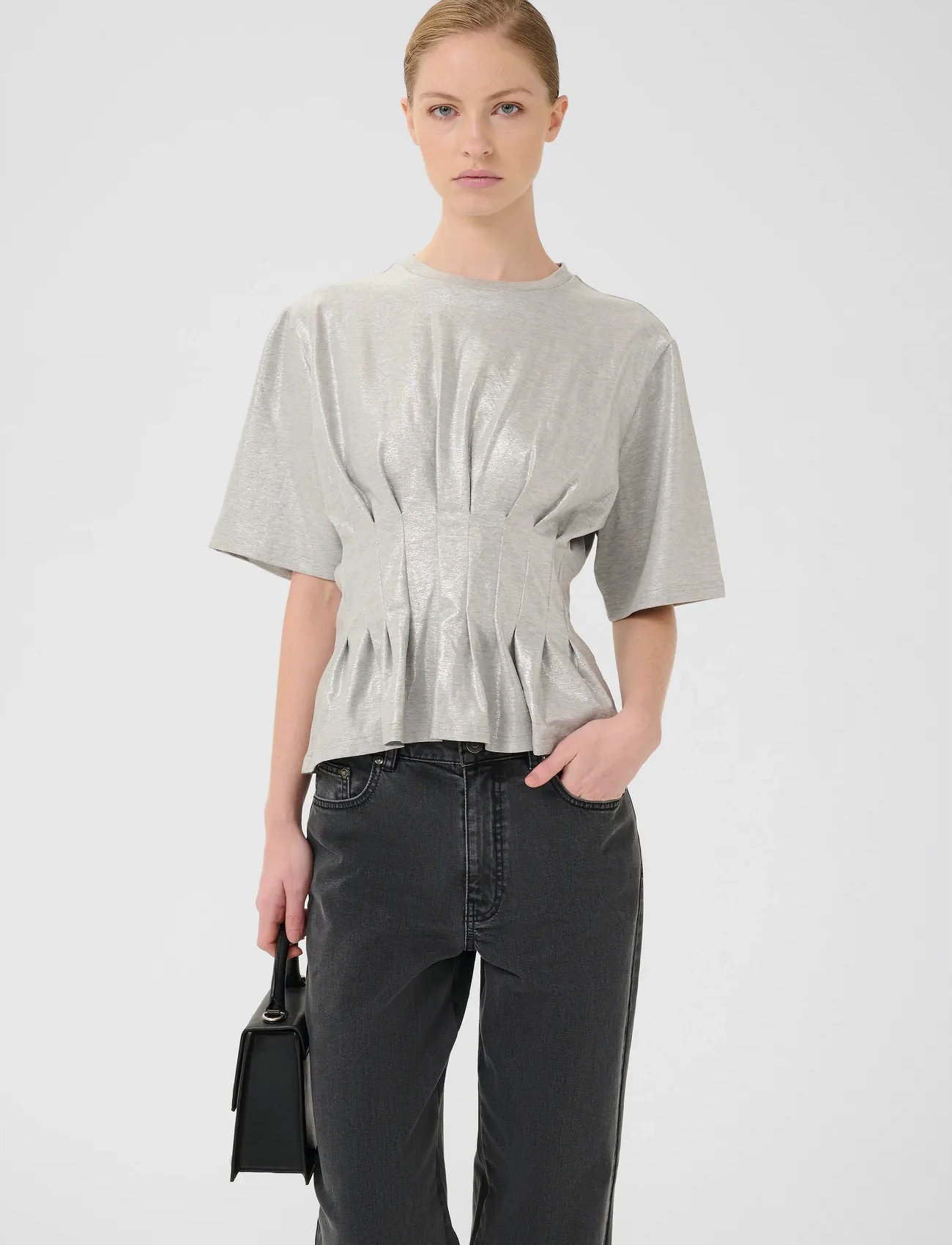 Gestuz Gzpamila Tee, S, Silver, T-Shirts & Toppe > Kortærmede, Dame