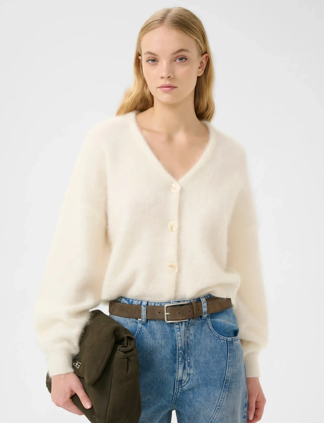 Gestuz Gzdebbie Cardigan, XL, White, Strik > Cardigans, Dame