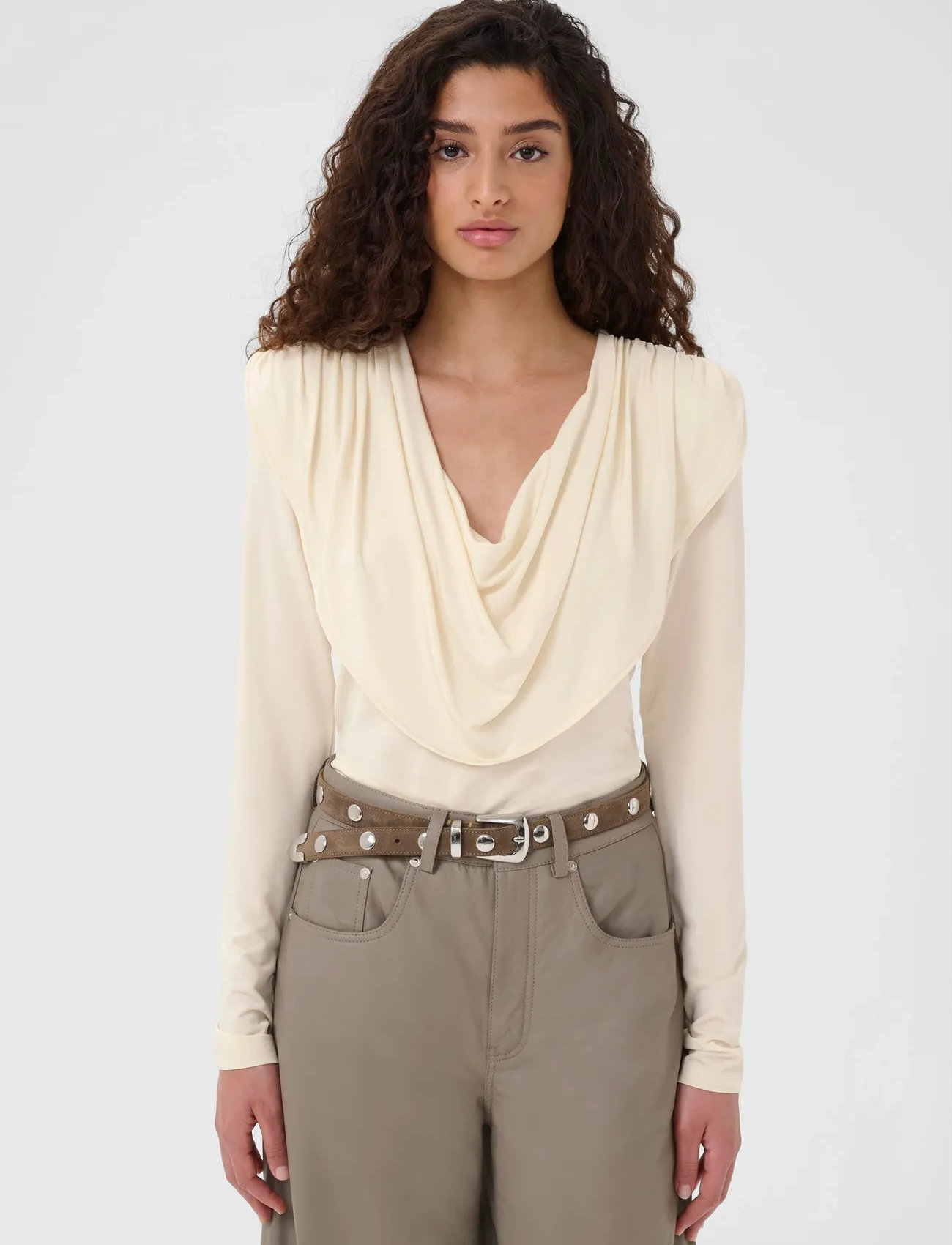 Gestuz Gzlaily Ls Top, S, Cream, T-Shirts & Toppe > Langærmede, Dame