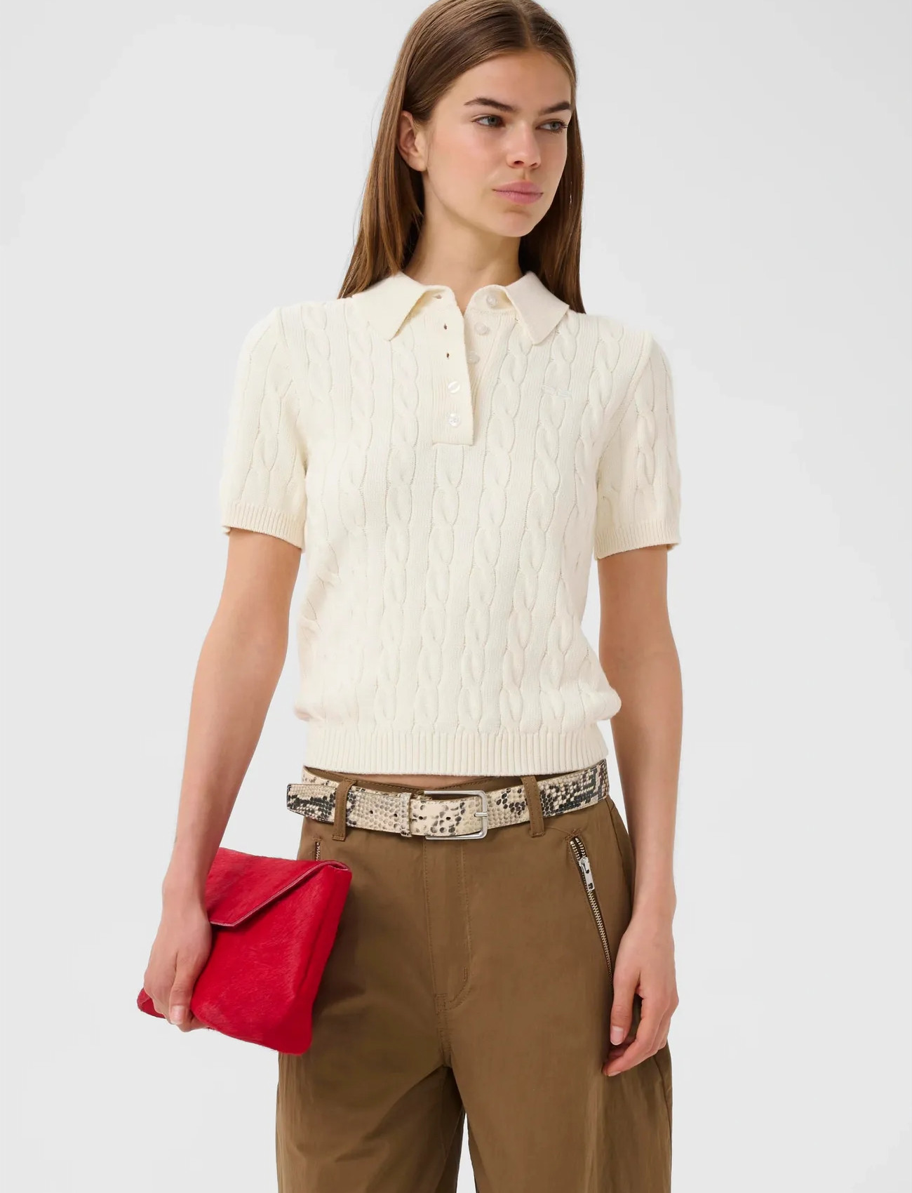 Gestuz Gzthilla Polo Pullover, L, Cream, Strik > Trøjer, Dame