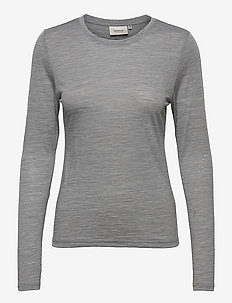 SividaGZ ls wool tee NOOS - t-shirts met lange mouwen - grey melange