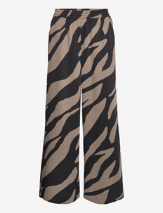 BothildeGZ HW pants - uitlopende broeken - maxi zebra black/walnut
