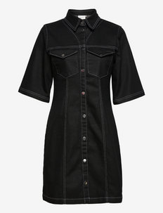 AudaGZ short dress - skjortekjoler - black