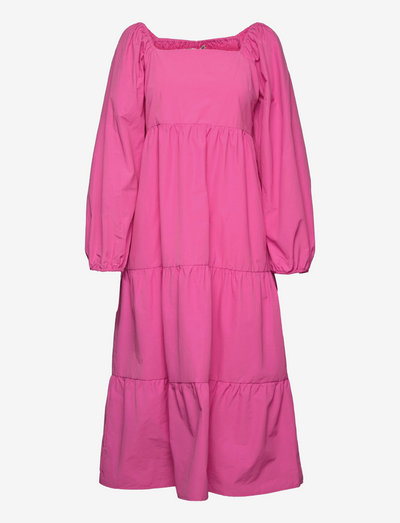BernadetteGZ smock dress - midi kjoler - phlox pink