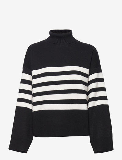 TalliGZ striped pullover - kõrge kaelusega džemprid - black moonbeam stripe