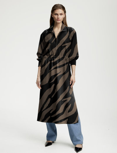 BothildeGZ midi dress - summer dresses - maxi zebra black/walnut